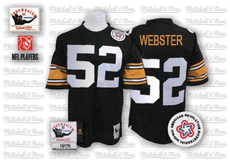 Men's Authentic Mike Webster Mitchell and Ness Jersey Black Home - #52 Throwback NFL Pittsburgh Steelers
